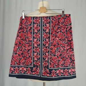 Talbots 16W Bandana Cotton Stretch Mini Skirt NWT